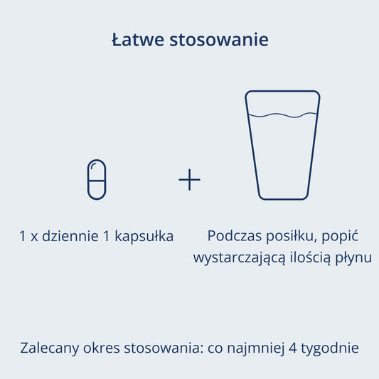 1 kapsułka i szklanka płynu