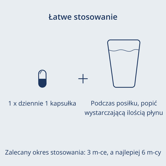 1 kapsułka i szklanka płynu